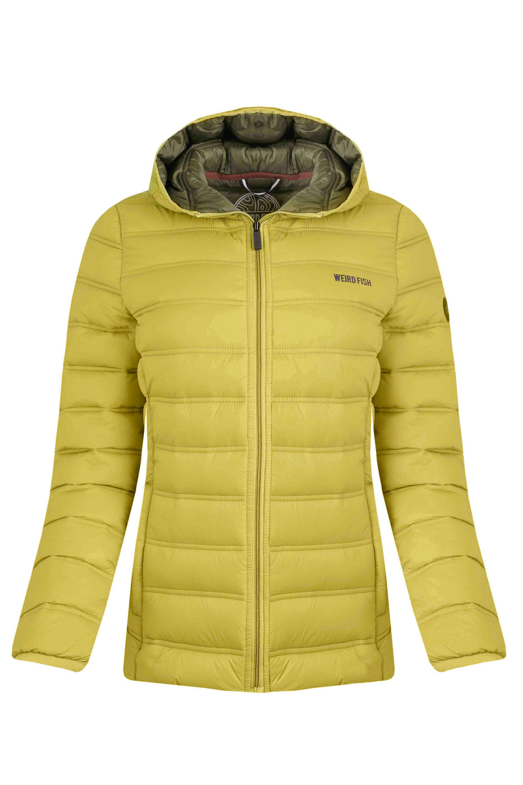 Weirdfish Eshka Showerproof Padded Hooded Jacket - Tarragon