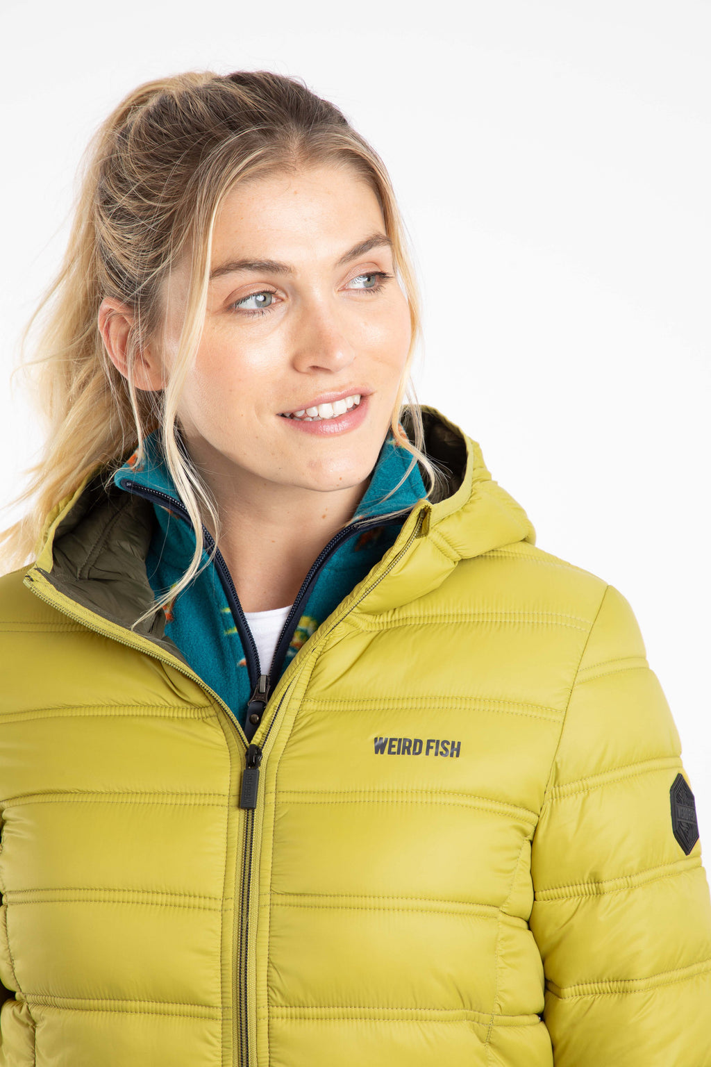 Weirdfish Eshka Showerproof Padded Hooded Jacket - Tarragon