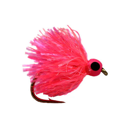 Pink fishing lure on a white background