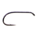 A single metallic fishing hook with a curved body, shown against a plain white background.