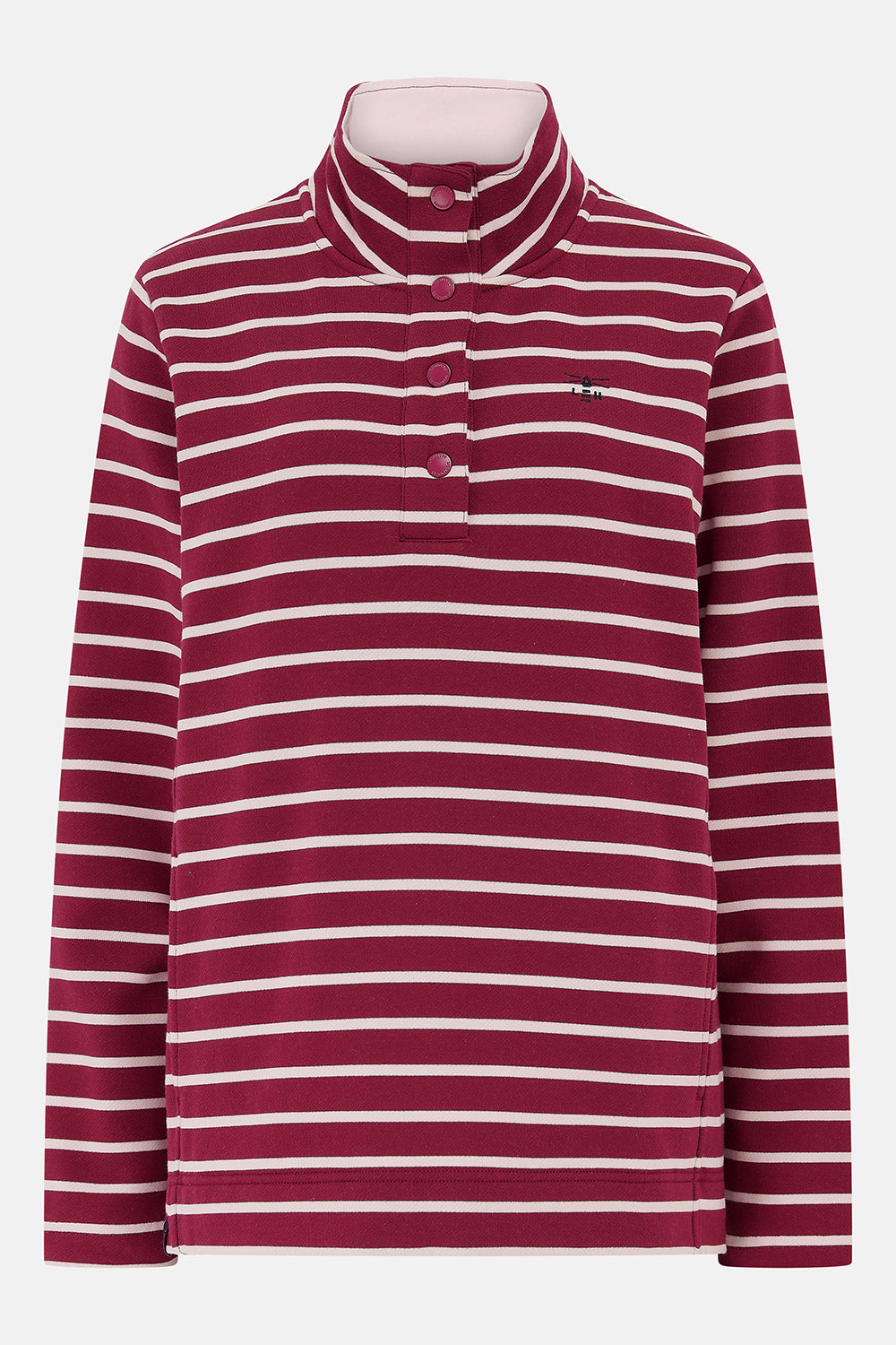 Lighthouse Haven Jersey - Berry Pale Pink Stripe