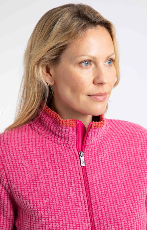 Weirdfish Ariana Full Zip Grid Fleece Foxglove
