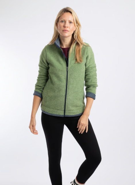 Weirdfish Ariana Full Zip Grid Fleece Irish Moss