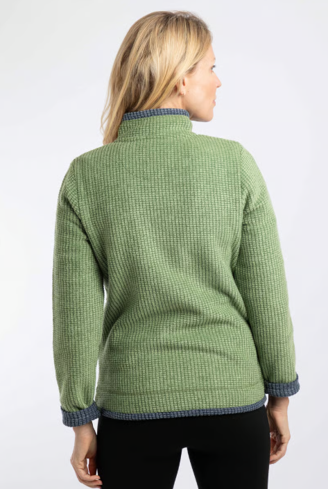 Weirdfish Ariana Full Zip Grid Fleece Irish Moss