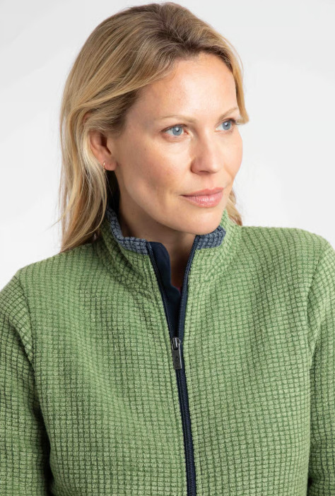 Weirdfish Ariana Full Zip Grid Fleece Irish Moss