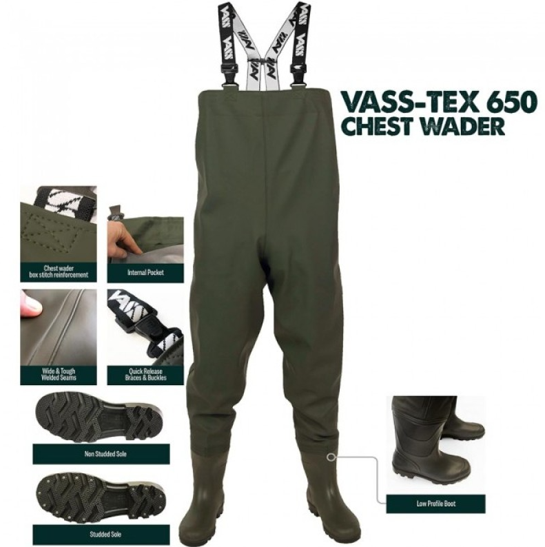 Vass-Tex 650 Chest Wader - Un-studded