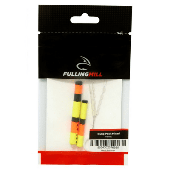 Packaged Fulling Mill fishing bung set with visible branding on a white background