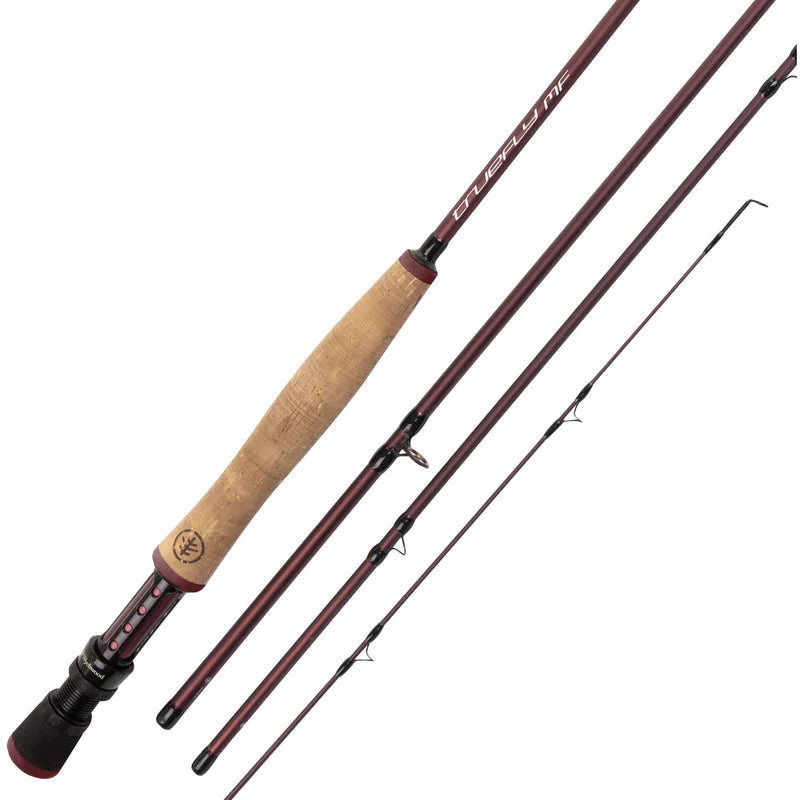 Fishing rod with cork handle on a white background